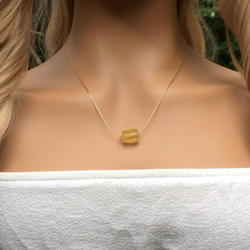 Raw Citrine choker, 14k gold filled, November birthstone
